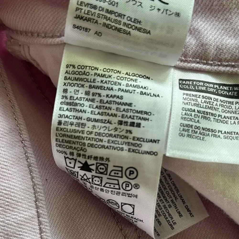 Levi's High Rise Wedgie‎ Stonewash Light Lilac Denim Shorts Size 25